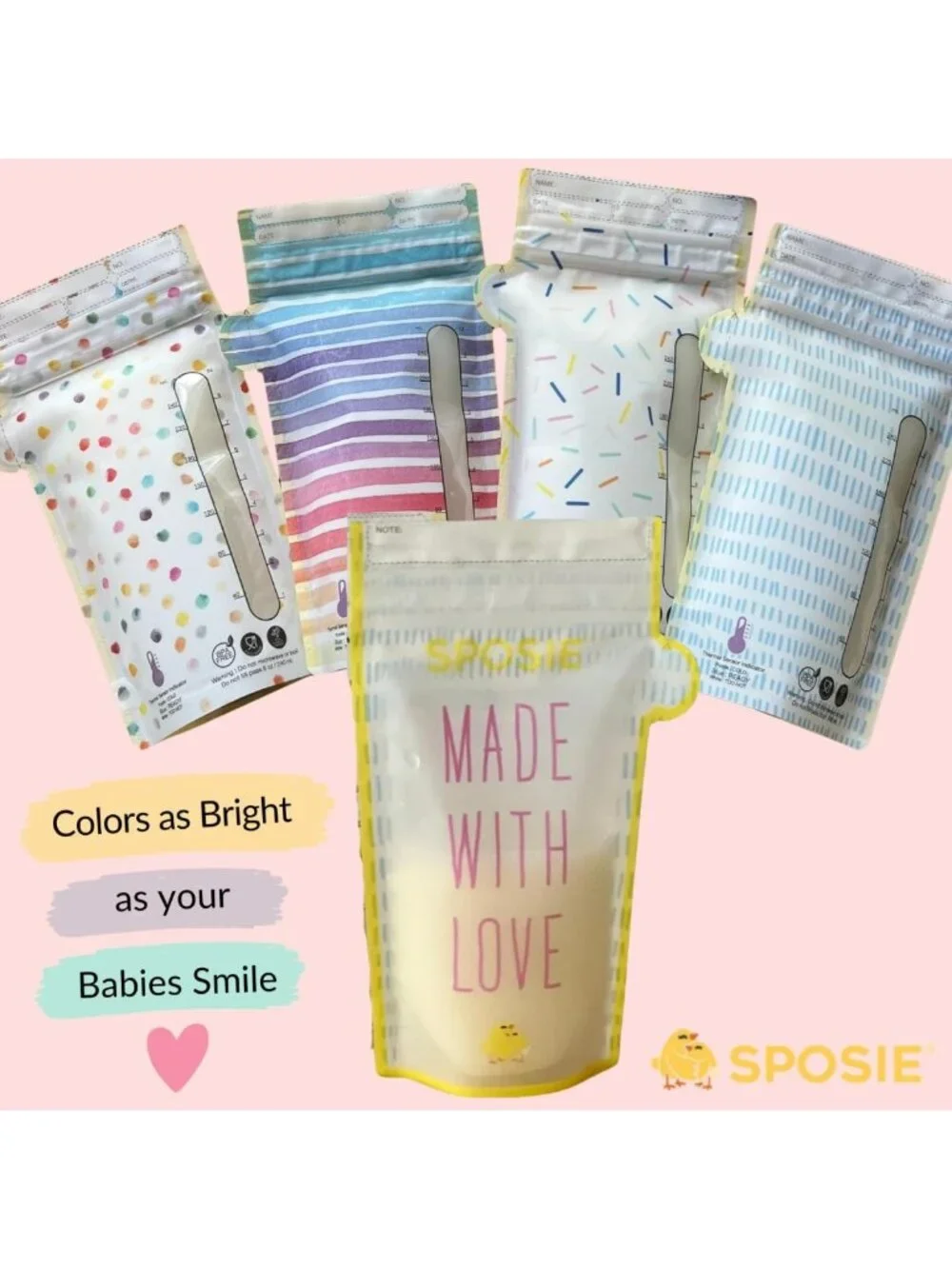 Breast Milk Storage Bags - 8oz, 100 Count | Leak-Proof, Freezer Safe, Easy Pour